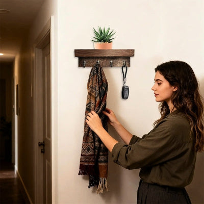 porte-clés mural en bois hangkeys multifoncions