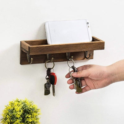 porte-clés mural en bois hangkeys naturel