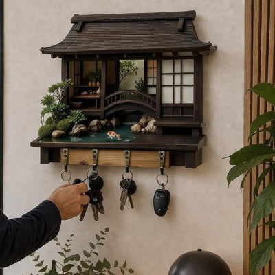 porte clés mural en bois japankeys zen