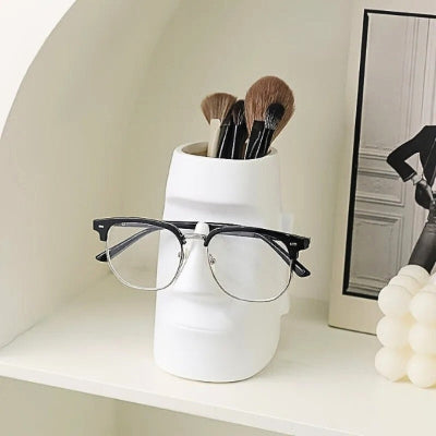 porte lunettes original pot pinceaux maquillage cadre noir blanc