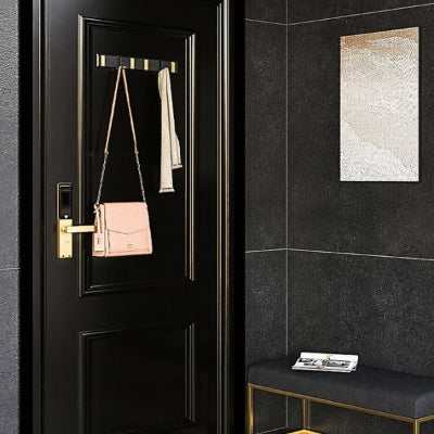 sac écharpe accrochés porte manteau mural forme biseauté noir doré