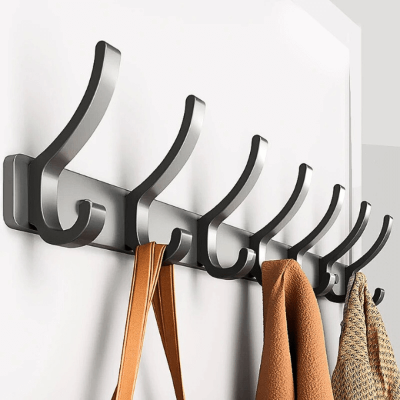 porte-manteau-mural-crochets-doubles-aluminium-résistant