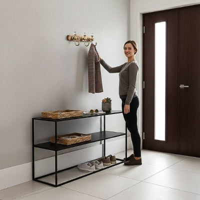 porte manteau mural dore boule style diamant chic