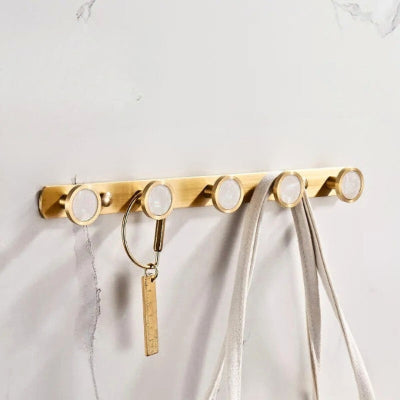porte manteau mural doré boutons nacré
