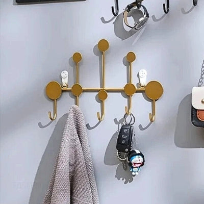 pull clés suspendus porte manteau mural doré ronds design