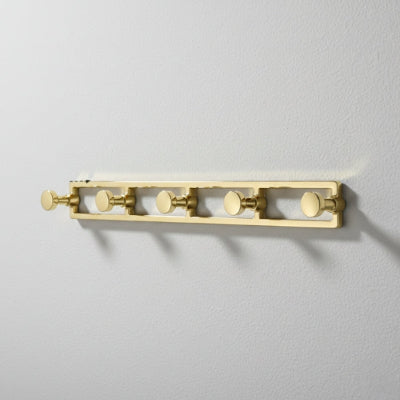 porte manteau mural doré brillant cinq crochets 
