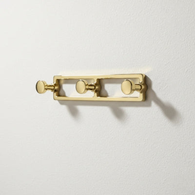 porte manteau mural doré brillant trois crochets 