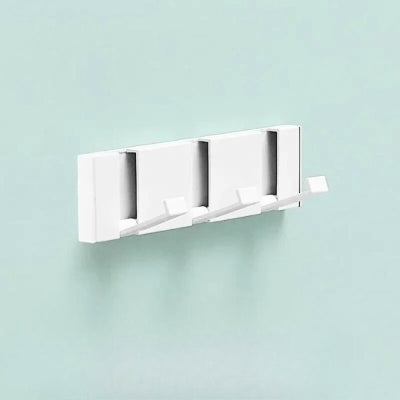 porte manteau mural blanc trois crochets rétractables