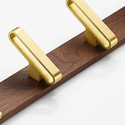 porte manteaux doré bois aluminium vue grossie détails finitions