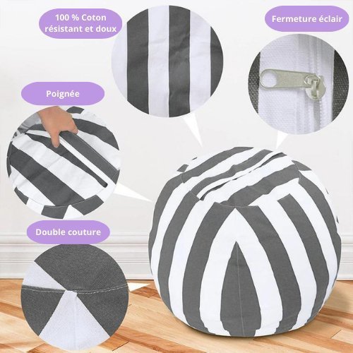 Pouf de rangement pour peluches | POUFDOUDOUS™ - Fée qui Range