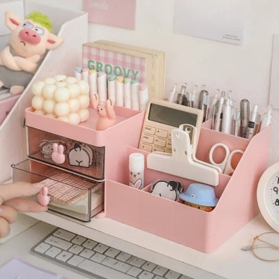 rangement-boite-plastique-bureau-rose