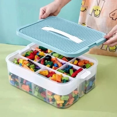 boite-rangement-plastique-lego-bleu-1etage