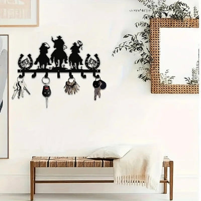 repose clés cowboys noir mur blanc miroir cadres plante verte