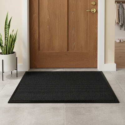 tapis antidérapant anti-poussière caoutchouc noir pratique