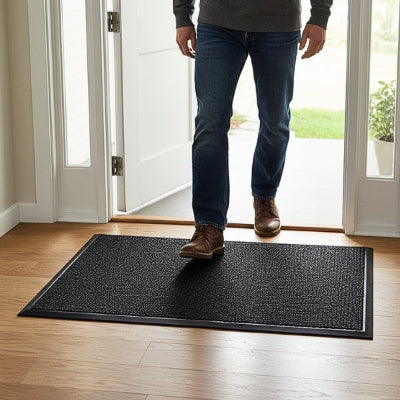 tapis antidérapant anti-poussière caoutchouc noir propre