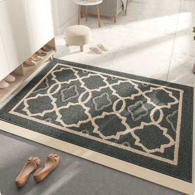 tapis d'entrée absorbant arabesquemat gris foncé