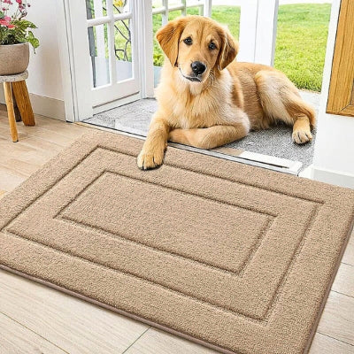 tapis d entrée absorbant beige chien