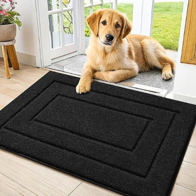 tapis d entrée absorbant noir chien