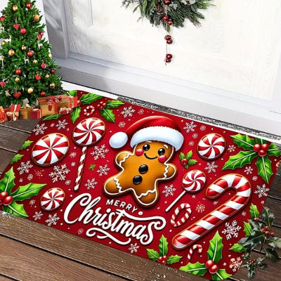 tapis d'entrée bonhomme pain épices rouge noël