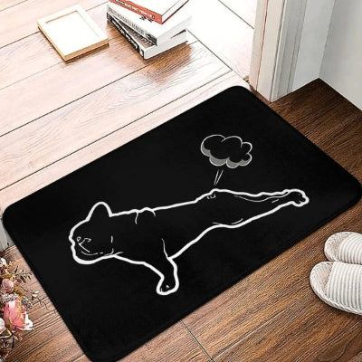 tapis d'entrée intérieur bouledogue humoristique chaussons livres
