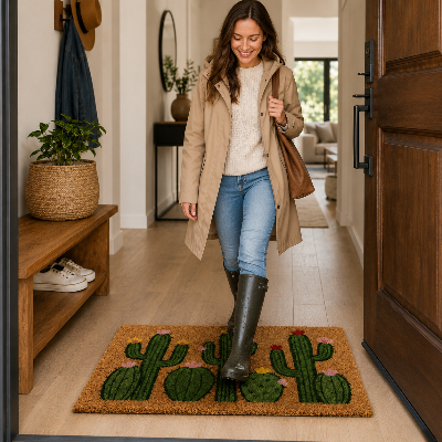 tapis d entrée intérieur floracactus absorbant