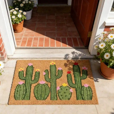 tapis d entrée intérieur floracactus décoratif