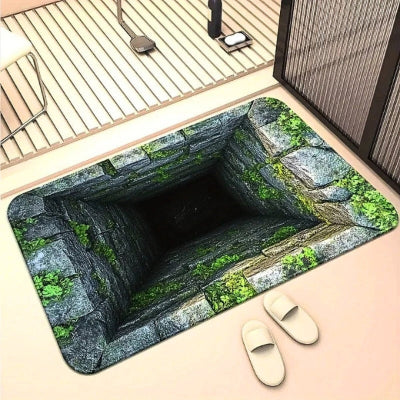 tapis d'entrée intérieur illusion 3D trou avec mousse