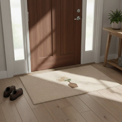 tapis d'entrée intérieur original plante pot doux