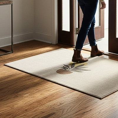 tapis d'entrée intérieur original plante pot efficace