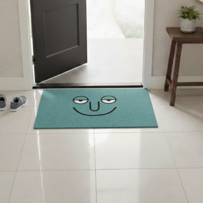 tapis d'entrée intérieur smiley rigolo bleu