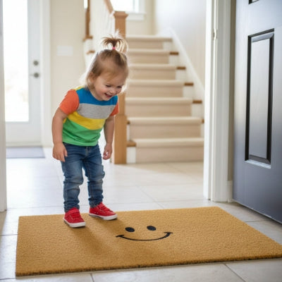 enfant souriant tapis d'entrée intérieur smiley rigolo