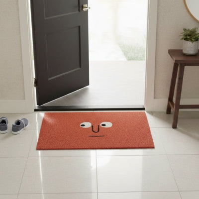 tapis d'entrée intérieur smiley rigolo  rouge