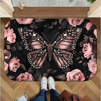 tapis d entrée pinkrug rose
