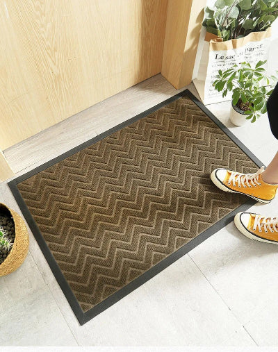 tapis d'entrée exterieur zigstep marron