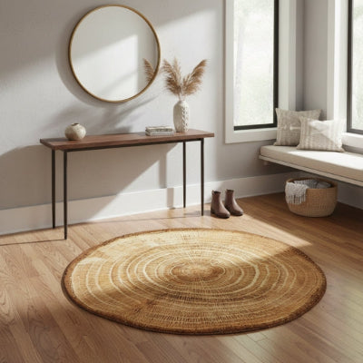 tapis d'entrée intérieur original tronc arbre coupé naturel réaliste