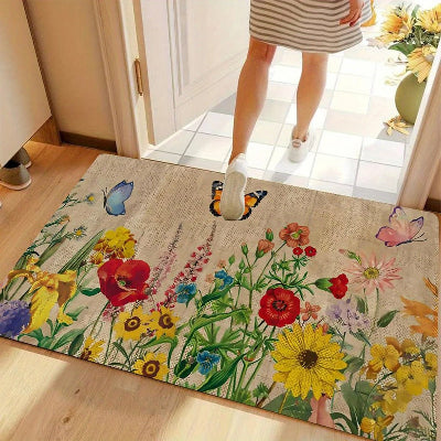 tapis entrée intérieur meadowstep fleurs champêtres