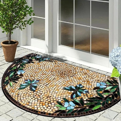 tapis entrée mosaïque original papillon 
