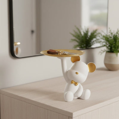vide poche animaux ourson miroir plante verte entrée maison