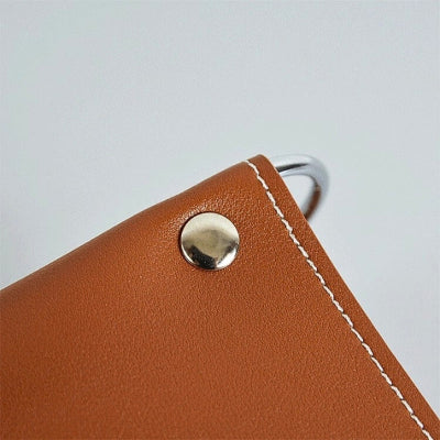 vide poche en cuir trois niveaux coloris camel vue finitions